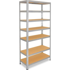 shelfplaza® 180 x 100 x 30 cm Home Heavy Duty Shelving Galvanised Metal Shelving with 7 Shelves / Basement Shelf Metal Garage Shelving Workshop Shelf or Shelf Storage Shelving Metal with 125 kg Load