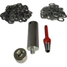Oval Eyelets Set 22.5 x 13.5 mm Punch Punch Punch + 50x Eyelets Zinc Eyelet Tool