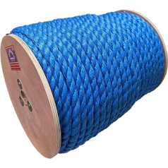 100 m Handelsspulen EVERLASTO blaues Polypropylen-Poly-Seil, 6 mm, 8 mm, 10 mm, 12 mm, 14 mm (16 mm)