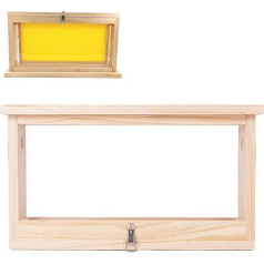 Beee Beehive Frame Beehives and Supplies Starter Kit, Bee for Beginners Observation Box Breeding Box Double Sided Acrylic Plate Wood with Ventilation Slots Beekeeping