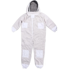 Kuuleyn Beekeeper Essential, Ventilated 3 Layer Net, Professional Siamese Bee Suit Zipper 3 Layer Net Space Suit Ventilated Bee Suit for Beekeeper (XL)