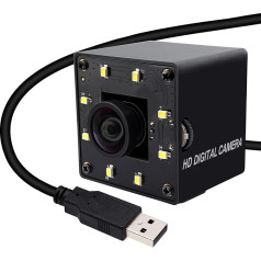 Svpro 12MP USB Camera with Light - 4K 30fps / 1080P 120fps High Speed Webcam, IMX577 Sensor for Machine Vision & Lightburn, Low Light External Computer Camera, UVC Plug & Play for PC/Laptop