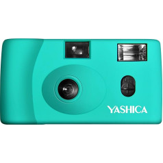 Yashica MF-1 Turquoise Snapshot 35 mm 35 mm Camera Set (with Film and Battery)