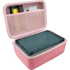 Khanka For Liene Photo Printer Smartphone 10 x 15 Hard Case, Carry Bag with Mesh Compartment for Liene DHP513 4 x 6 Inch Accessories, Bag Only (Pink)