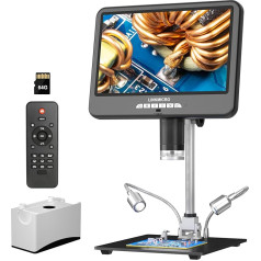 LINKMICRO LM210S Digital Microscope 10.1 Inch 4K 60FPS HDMI Electronic Repair Microscope 4K Welding Microscope Video UHD 4K 60FPS 64MP Coin Microscope for Adults 64GB
