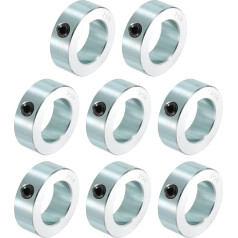 sourcing map 8-teiliges Set Schraubenmanschetten, 3,8 cm Bohrung, Karbonstahl, Schaftmanschetten, 5,1 cm Außendurchmesser, 11/16 Zoll Breite, Schlossachsenmanschette für Linearstangenwellenführung