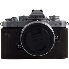 MUZIRI KIINOKOO Genuine Leather Camera Case Compatible with Nikon Z FC ZFC with Bottom Opening and Handle, coffee, Retro