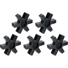 sourcing map 5pcs L150 Jaw Coupling Insert, Flexible Solid NBR Rubber Jaw Coupling, Center Inserts for L Jaw Coupling, L Jaw Coupling Kit, Black