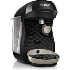 Bosch Tassimo Happy Friendly TAS109E Capsule Machine, Over 70 Drinks, Suitable for All Cups, Automatic Shut-Off, Sustainable, Perfectly Dosed, Space-Saving, 1400 W, Black/Beige