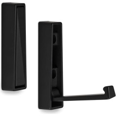 Set of 2 bari folding hooks, 80 x 20 x 15 mm, black, folding coat hooks, folding hooks by SO-TECH®