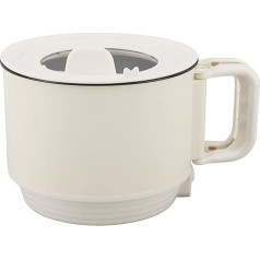 Electric Hot Pot, Portable Non-Stick Multicooker, 2 Gears, Portable Non-Stick Mini Multifunction Cooker with Handle for Noodle Soup, Steak, Egg, Oatmeal, White, 1.8L, 600W