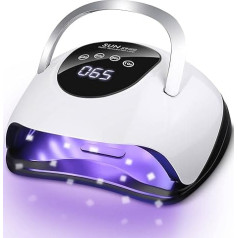 220 W LED UV Lamp, LED UV Lamp Nails, Nail Lamp with 4 Timers, LCD Display, Sensor, Removable Base, UV Lamp for Gel Nails, Nail Dryer, LED Nail Lamp, UV Lamp for Shellac Nails, White