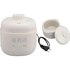 1L Ceramic Soup Cooker, Small Slow Cooker with Overheating Protection, Keep Warm Function with Timer Lid, Electric Stew for Home Kitchen (EU Plug 220V 1000-1300W)