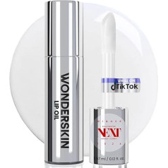 Wonderskin Lip Oil - Lip Rehab Serum Oil, Moisturising and Moisturising Clear Lip Oil for Dry Lips - Natural, Vegan and Non-Adhesive Lip Gloss Oil