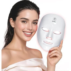LED Face Mask with 7 Colours, Wireless Red Light Mask, Rechargeable for Skin Care, Home, On the Go