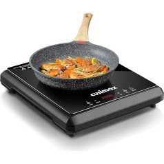 CUSIMAX Hot Plate, 2000 W Electric Hob for Home with 9 Speeds, Ceramic Hob Sensor Touch, Child Lock and Timer, Compatible with All Cooking Devices