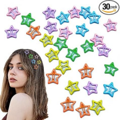 Yutniverse Y2K Haarspangen und Clips aus Metall in 6 Farben, niedliche, rutschfeste Weihnachts-Haar-Accessoires, 30 Stück