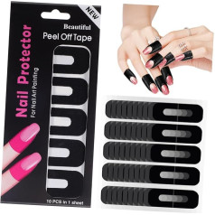 CLISPEED 100 Sheets Anti-Leak Stickers Nail Protection for Gel Polish Protector Fingernail Nail Polish Protection Nail Protection for Fingers Nail Protection Removable Nail Stickers Silica Gel Black