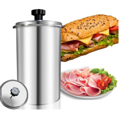 Dynaeuty Ham Cooker, Pressure Ham Cooker, Stainless Steel Meat Press for Healthy Homemade Meat with Thermometer - 21 x 10 x 10 cm