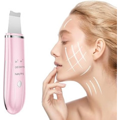 Anteamed Facial Skin Scrubber, Pore Cleanser, Exfoliating Cleanser, Facial Cleanser, Skin Scrubber Device for Cleansing Skin - Pink