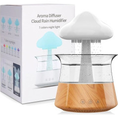 Humidifier, 450 ml Humidifier for Children's Room, Bedroom Humidifier, BPA-Free, Auto Shut-Off, Easy to Clean Humidifier for Office, Plant (06 Wood Grain)