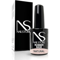 Nail Store - Rubber Natural Base for Thin and Weak Nails, Strengthens Natural Nails, Base Gel Adhesion for Semi-Permanent Nail Polish, Strong Self-Levelling Adhesion
