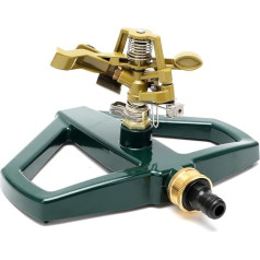 Yuragim Lawn Sprinkler with Metal Base, Garden Sprinkler, Pulsation Sprinkler, Garden Water Sprinkler, 360° Lawn Sprinkler, Large Areas and Small Area up to 540 m², Irrigation Systems for Lawn, Plants
