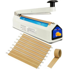 Film Welding Machine Heat Sealer 200 mm Heat Sealing Machine Iron Housing Beam Welding Machine 5 mm Sealing Width Impulse Bags Welding Machine Plastic Bags Sealing 220 V Impulse Heat Bag Sealer