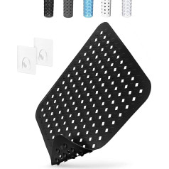 Non-Slip Shower Mat Square:21 x 21 Inches, Anti-Mould Shower Mats for Indoor Shower, Non-Slip Shower Mat with Suction Cups, Drain Holes, Ideal for Elderly People