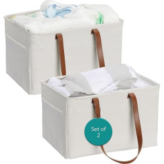 Navaris Laundry Tote Set of 2, Beige