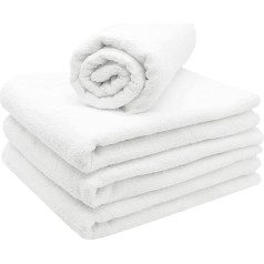ZOLLNER Set of 4 Sauna Towels Cotton Blend 70 x 180 cm White