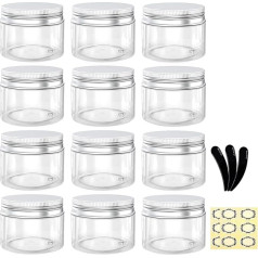Apstaqeoo Empty Plastic Cosmetic Jars 30ml/30g Round Clear Leakproof Travel Containers Sample Pots with Inner Liners and Aluminium Alloy Lids for Lotion Painting