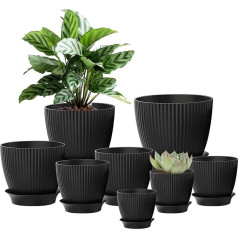 DNIEBW 8 x Plastic Plant Pots