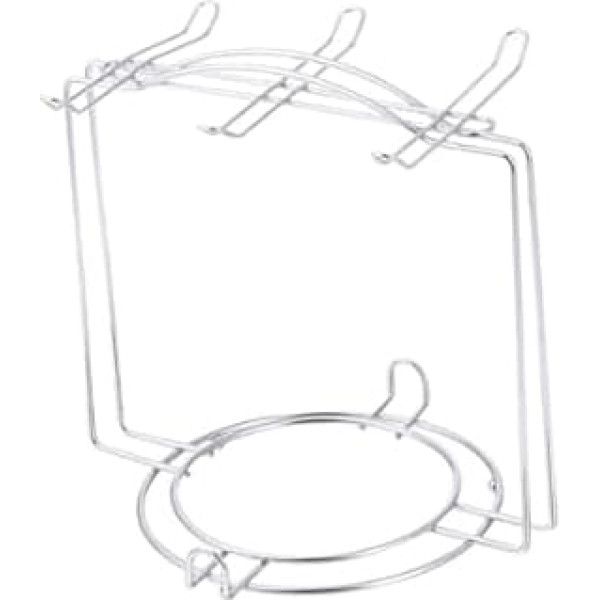 YARNOW Multifunctional Stainless Steel Cup Holder for 6 Cups, Sturdy Base, Silver, 19 x 18 x 16.5 cm, Ideal for Kitchen and Office