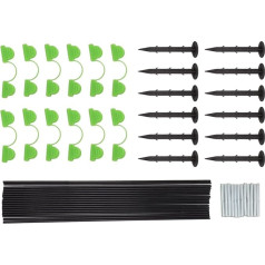 18 Fiberglass Poles, 12 Connecting Pipes, 12 Clips, 12 Pegs for Garden, Greenhouse, Garden, Grow Tunnel for Raised Bed