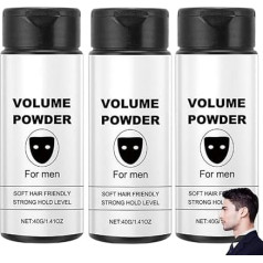 Hair Volume Powder, Volume Powder Hair, Hair Powder Men, Based Texture Powder, Pure Natural Ingredients, Texture Powder, Hair Styling Powder with Texture, for Men (40 g, 3 Pieces)