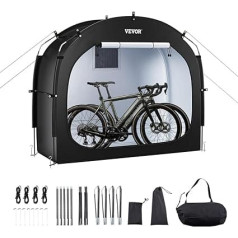 VEVOR Bicycle Tent, 1 to 2 Bikes, Spacious Bicycle Garage with Ventilated Window, Easy to Install Bicycle Shed with High-Strength Fibreglass & Double Zippers, 195 x 81 x 173 cm