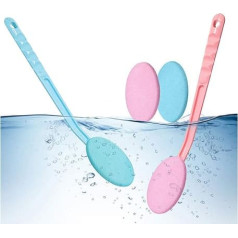 Iebeauty® Best Cheap Pack of 2 Pink & Blue Back Rubs & Massager Bath Brush Easy Lotion Applicator, Extra Long Handle, Great for Body Care