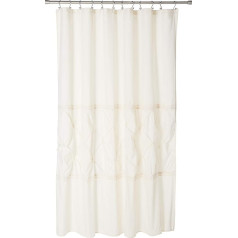Comfort Spaces Cavoy Bathroom Shower Tufted Ruffle Pattern Modern Elegant Microfibre Fabric Bath Curtains, 72 x 72 Inches, Ivory