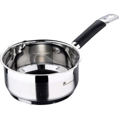 MasterPro Foodies Casserole Dish 1.3 Litre 16 x 7.5 cm Stainless Steel Non-Stick Coating Ergonomic Handle Suitable for All Hobs Including Induction Free from Toxins