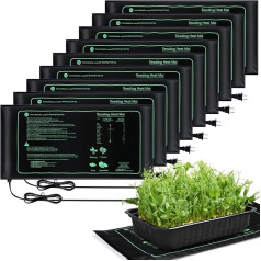 ROCEEI 10 Pack Durable Seedling Heating Mat 10 x 20.7 Inch Waterproof for Hydroponic Plants Heating Mat Plant Growth Pad for Indoor Greenhouse Seed Starting and Plant Germination