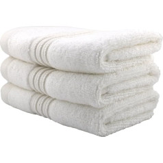 HYTOWEL High Quality 100% Eygptian Cotton Towel Single Set 700gsm Eco Friendly Ultra Soft Quick Dry Highly Absorbent Large Towels for Elegant Shower (White, Pack of 3)
