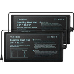 vivohome Waterproof Seedling Heating Mats for Seeds, Spread and Germination Success Met Safety Standard Certified 10 Inch x 20.75 Inch 2 Packs