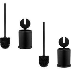 ToiletTree Products Deluxe Toilet Brush with Lid - Black (Pack of 2)