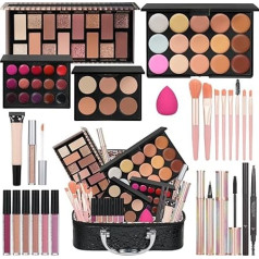 Moobirlet - All-in-One-Make-up-Set für Mädchen, Geschenk, Make-up-Set für Frauen, komplettes Set inklusive Schwamm, flüssiger Lidschatten