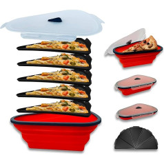 GLLOREE Foldable Silicone Pizza Box, Reusable Portable Triangle Pizza Pack Lunch Box, BPA Free