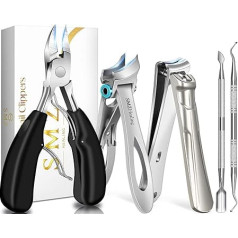 Toenail Clippers for Seniors Thick Toenail Heavy Duty Large 45 Degree Oblique Nail Clippers for Men Thick Ingrown Nails with Wide Jaw Opening Sharp Stainless Steel Curved