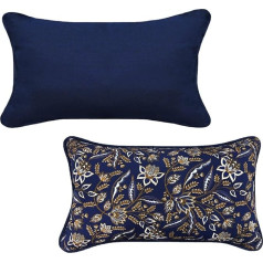 HerHwa wendbare Lendenkissenbezüge für den Außenbereich, nur 50,8 x 30,5 cm, wasserdicht, glatter Reißverschluss, doppelseitig, farblich abgestimmt, strapazierfähiges Polyester für Innen- und