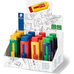 Staedtler 525 PS1 S PVC-Free Eraser with Sliding Plastic Sleeves - Assorted Colours (Pack of 12)
