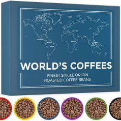 Coffee Beans Gift Set – World's Coffees Coffee Beans Coffee 420 g (6 x 70 g) – 6 Finest Single Origin Coffees | Gift Idea for Him or Her